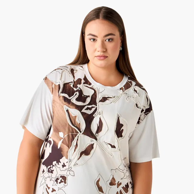 Ulla Popken Relaxed Fit T-shirt with Applique Accent – image 5