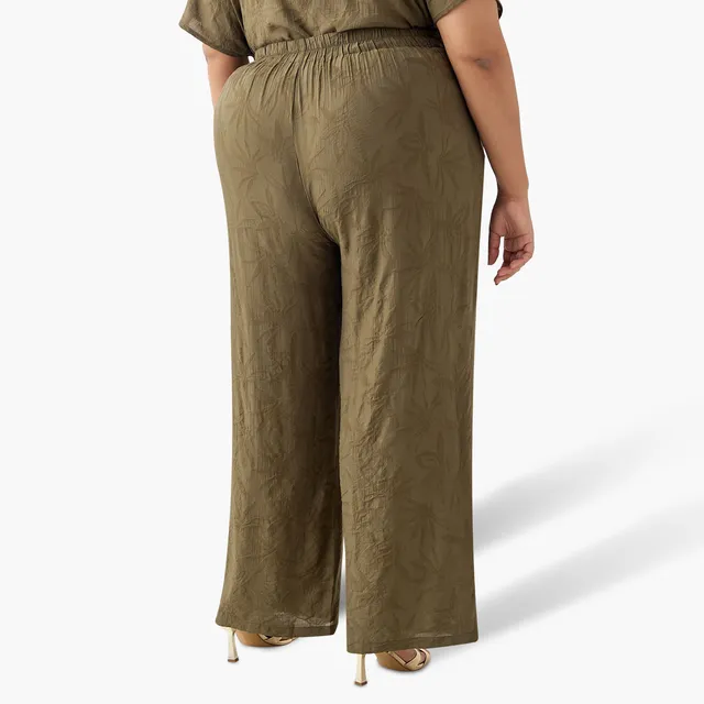 Ulla Popken Floral Jacquard Pants – image 4