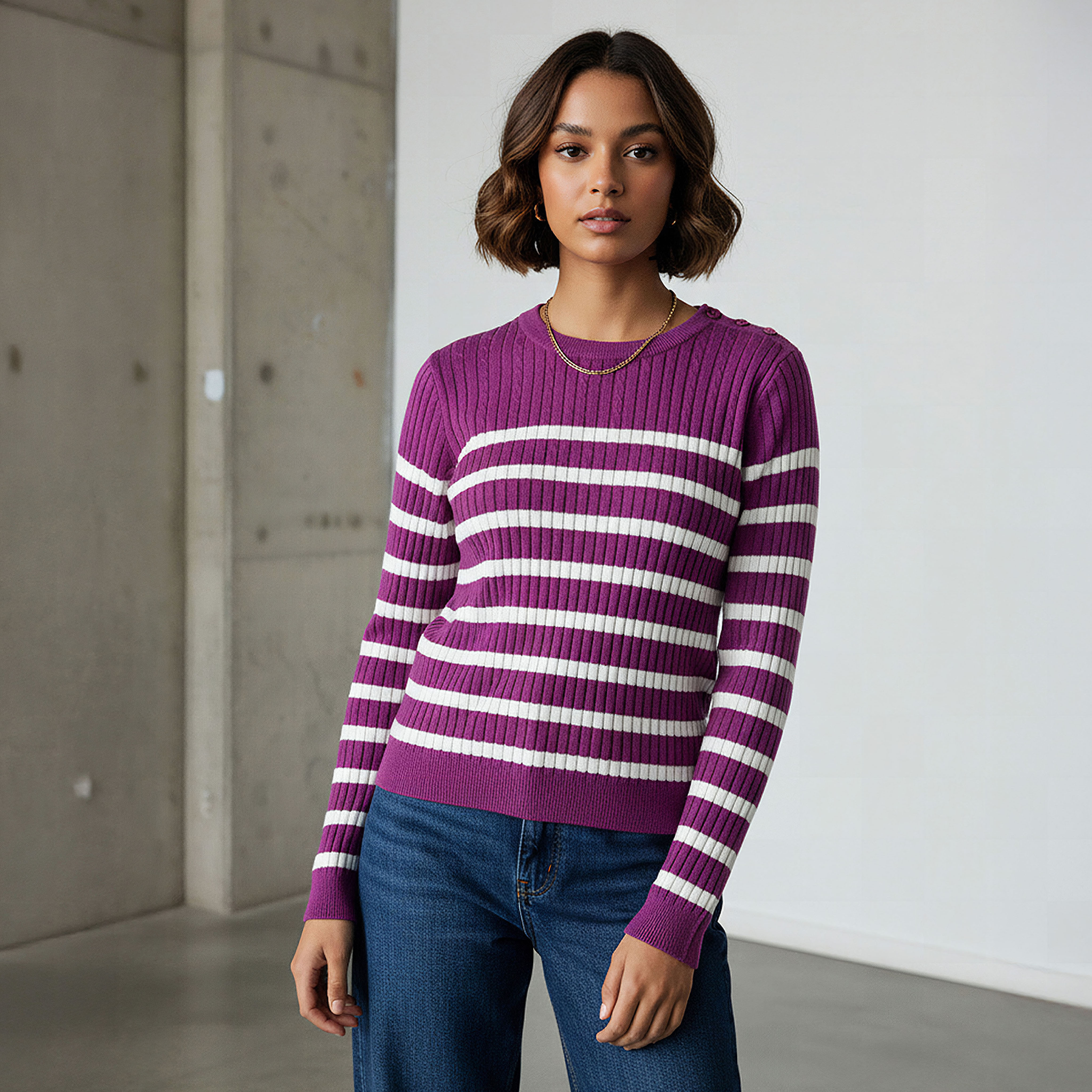 Striped Crew Neck Sweater