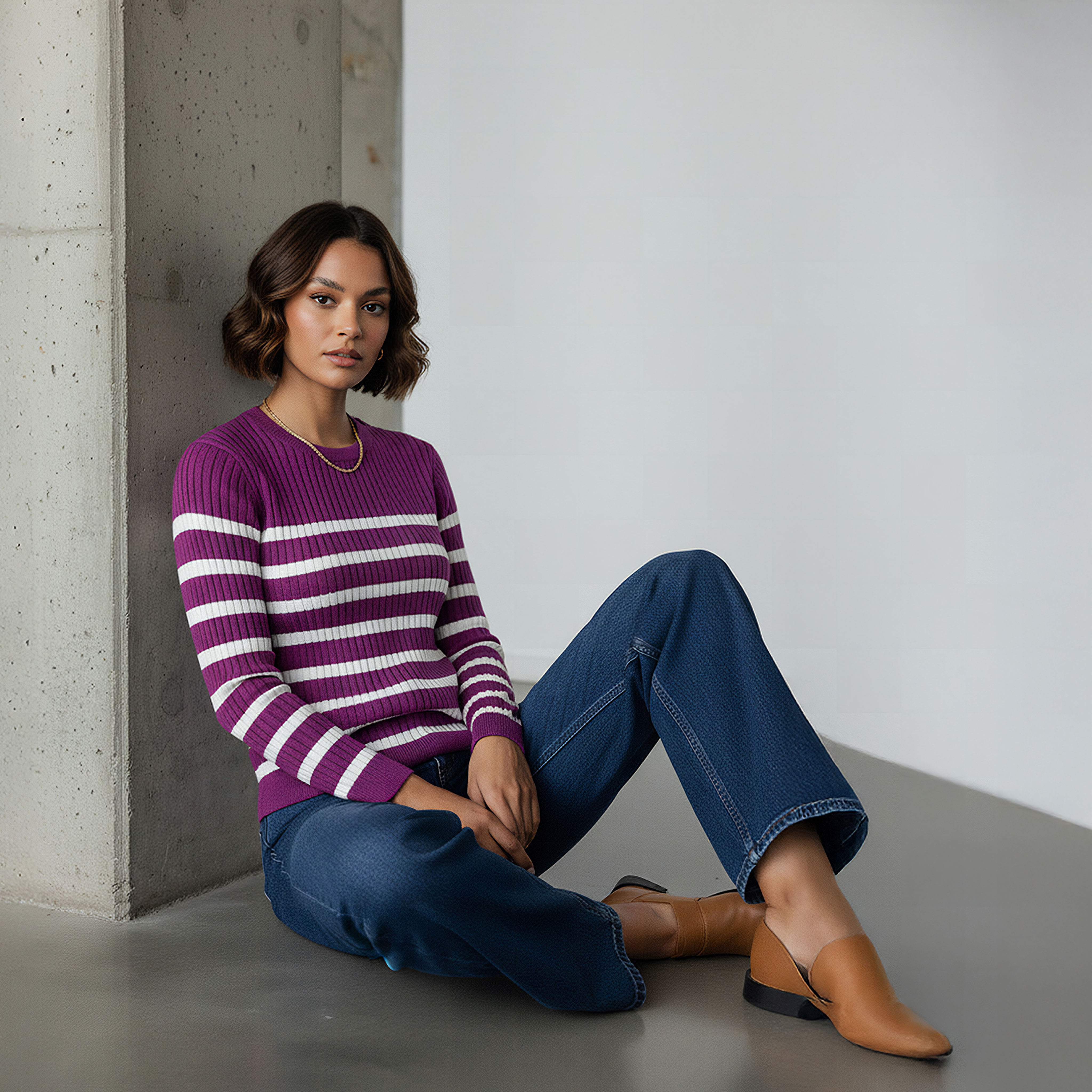 Striped Crew Neck Sweater