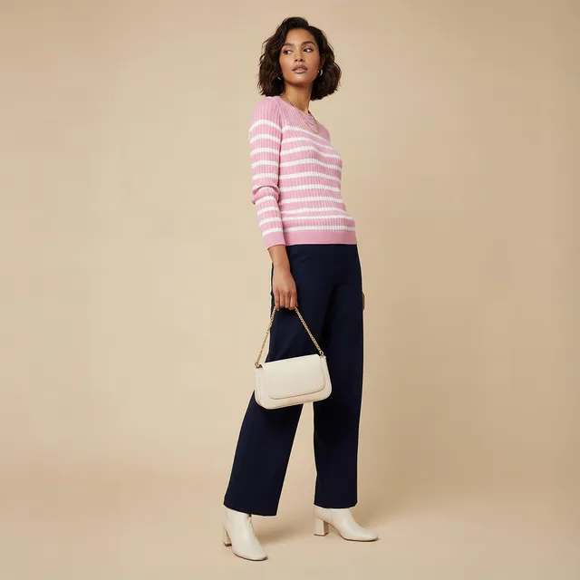 Striped Crew Neck Sweater – image 2