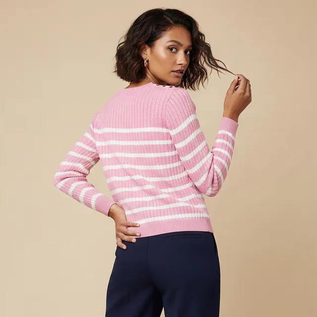 Striped Crew Neck Sweater – image 3