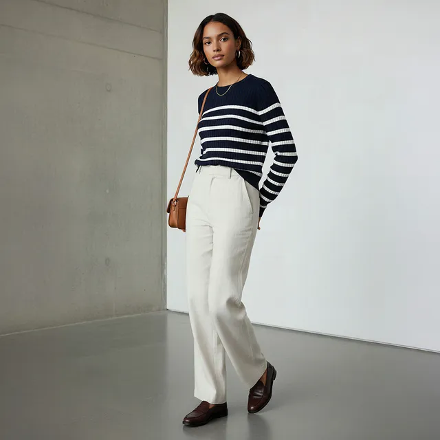 Striped Crew Neck Sweater – image 2
