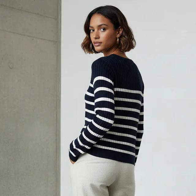 Striped Crew Neck Sweater – image 3