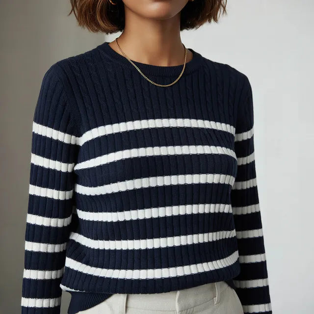 Striped Crew Neck Sweater – image 4