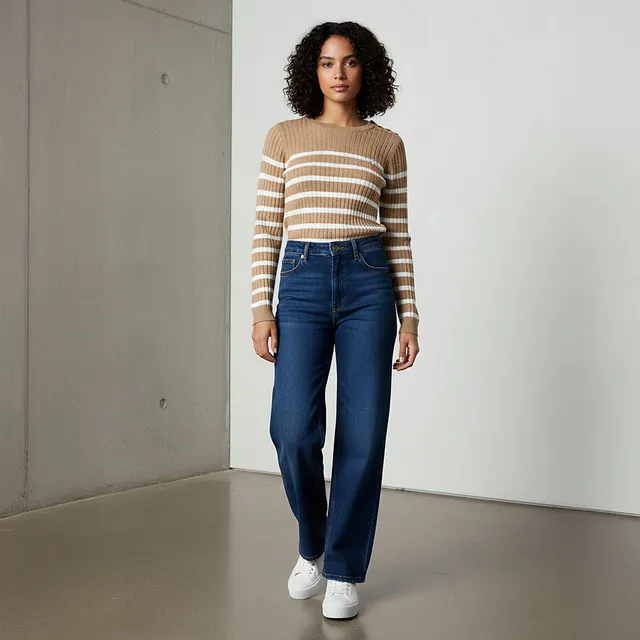 Striped Crew Neck Sweater – image 2