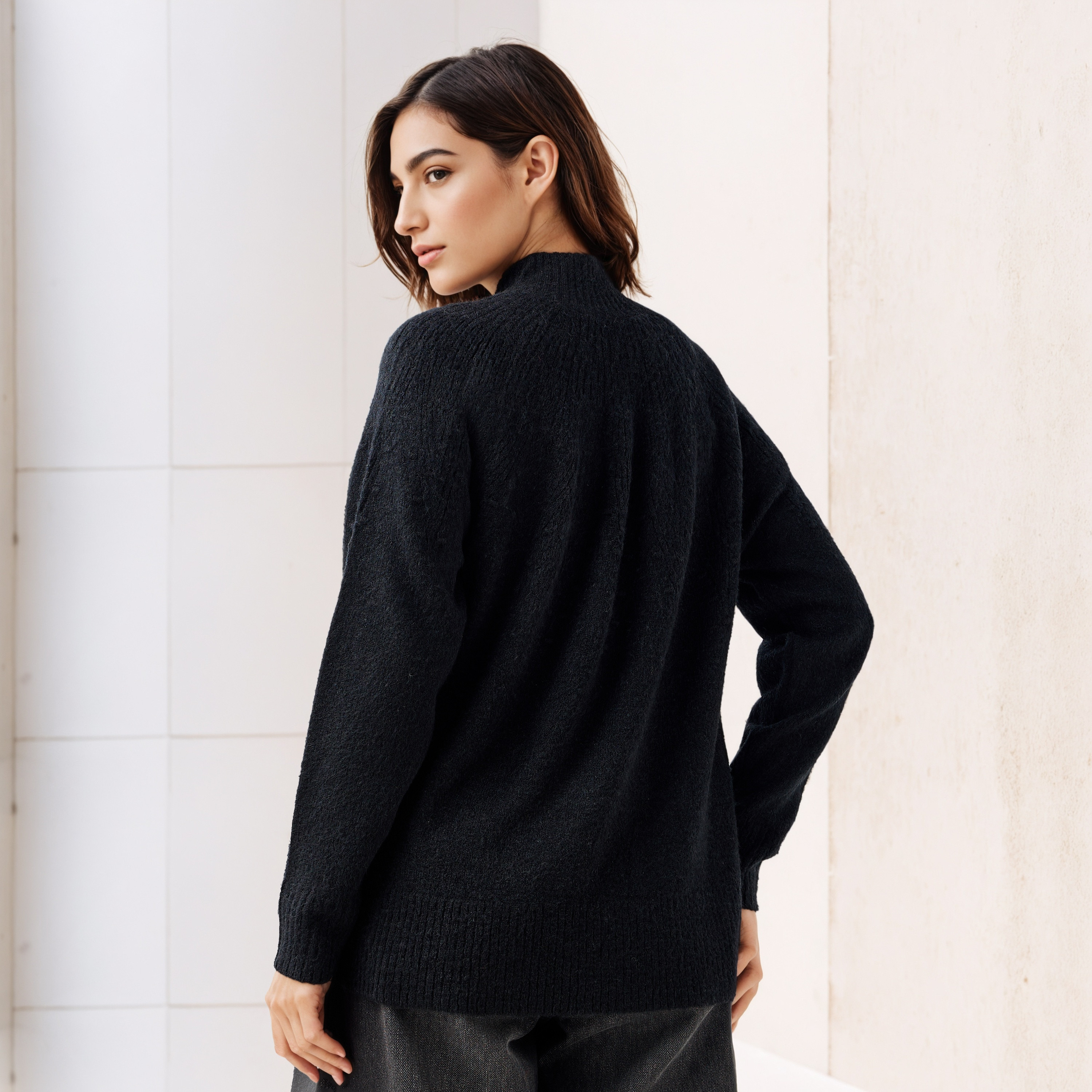 Yoke Detail Sweater with Long Sleeves