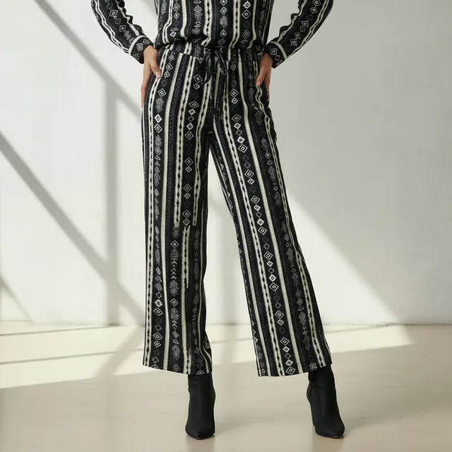 Printed Shirt & Wide Leg Pants Coord Set – image 4
