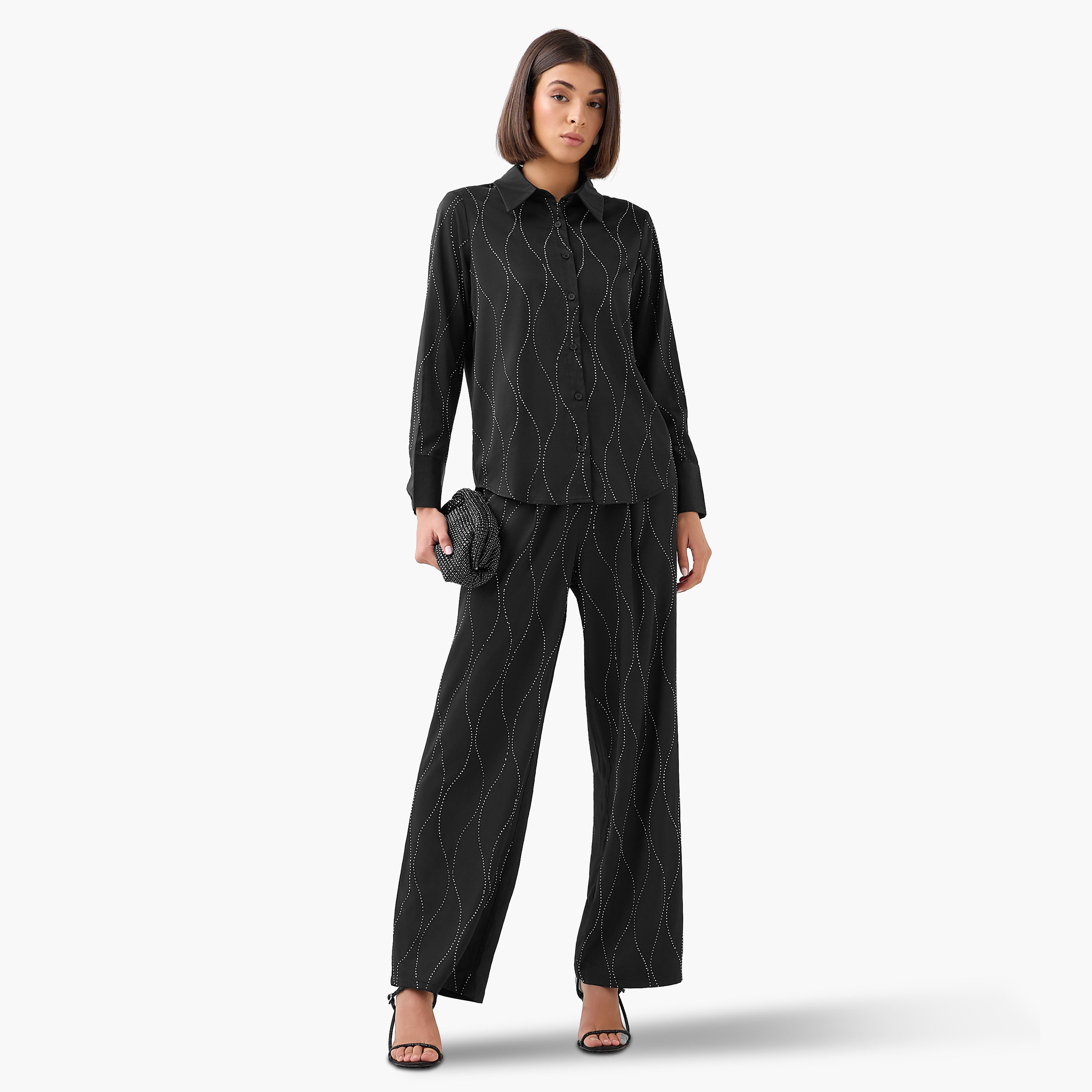 Shirt with Embellishment and Long Sleeves