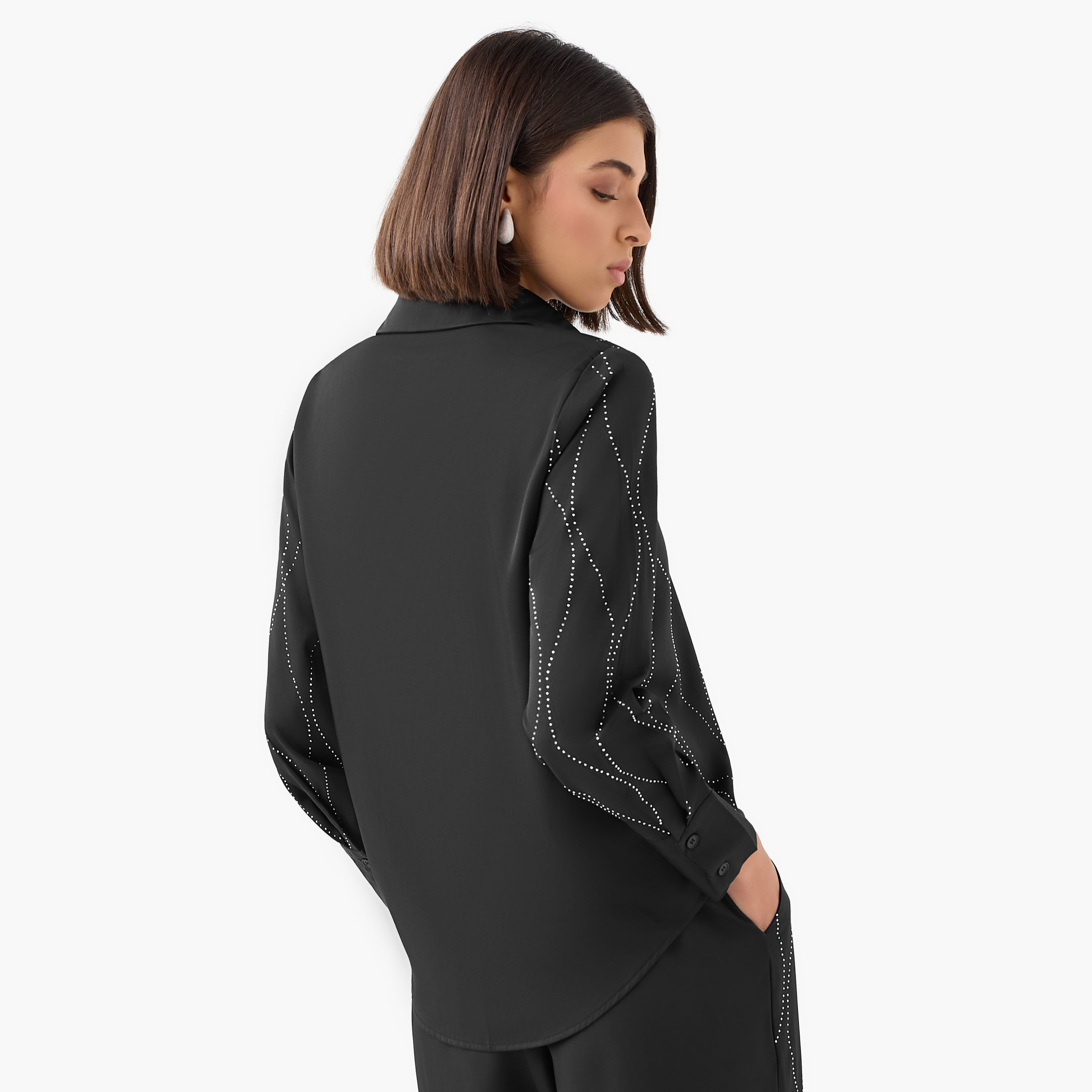 Shirt with Embellishment and Long Sleeves
