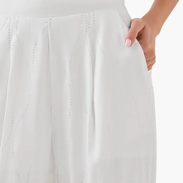 Embellished Wide-Leg Trousers – image 2