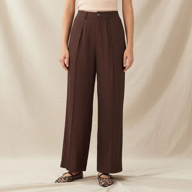 Pleated Wide-Leg Trousers