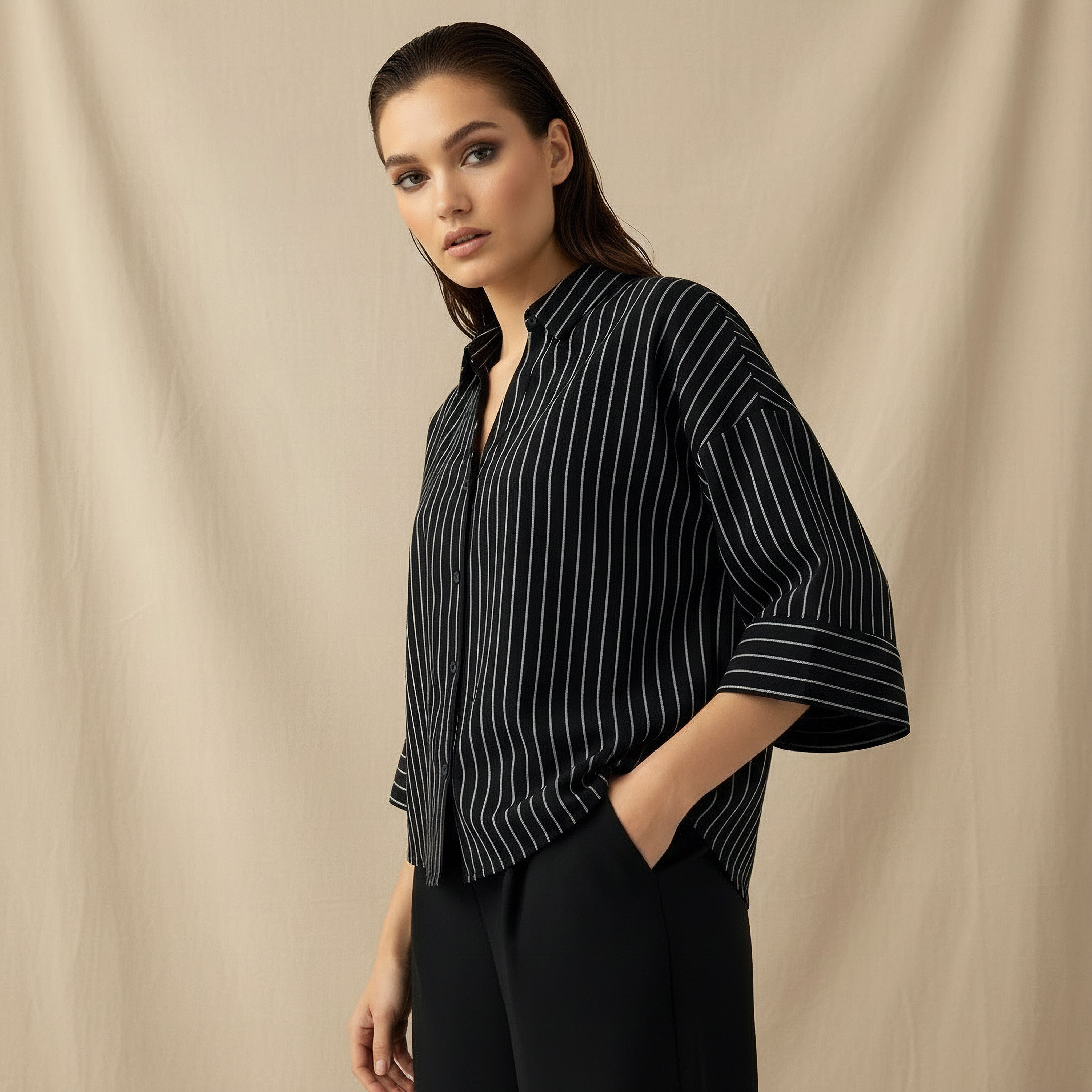 Boxy Shirt with Stripes