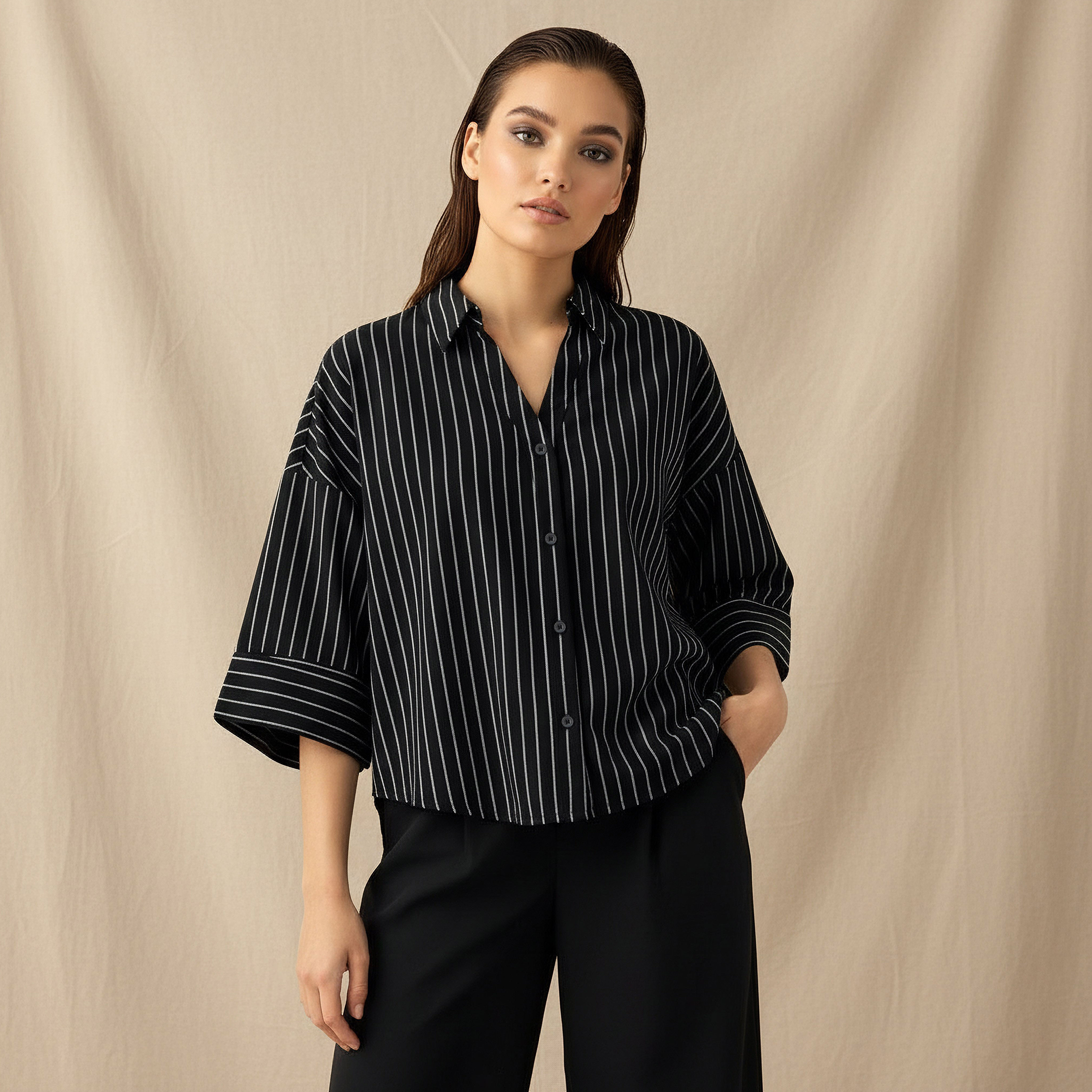 Boxy Shirt with Stripes