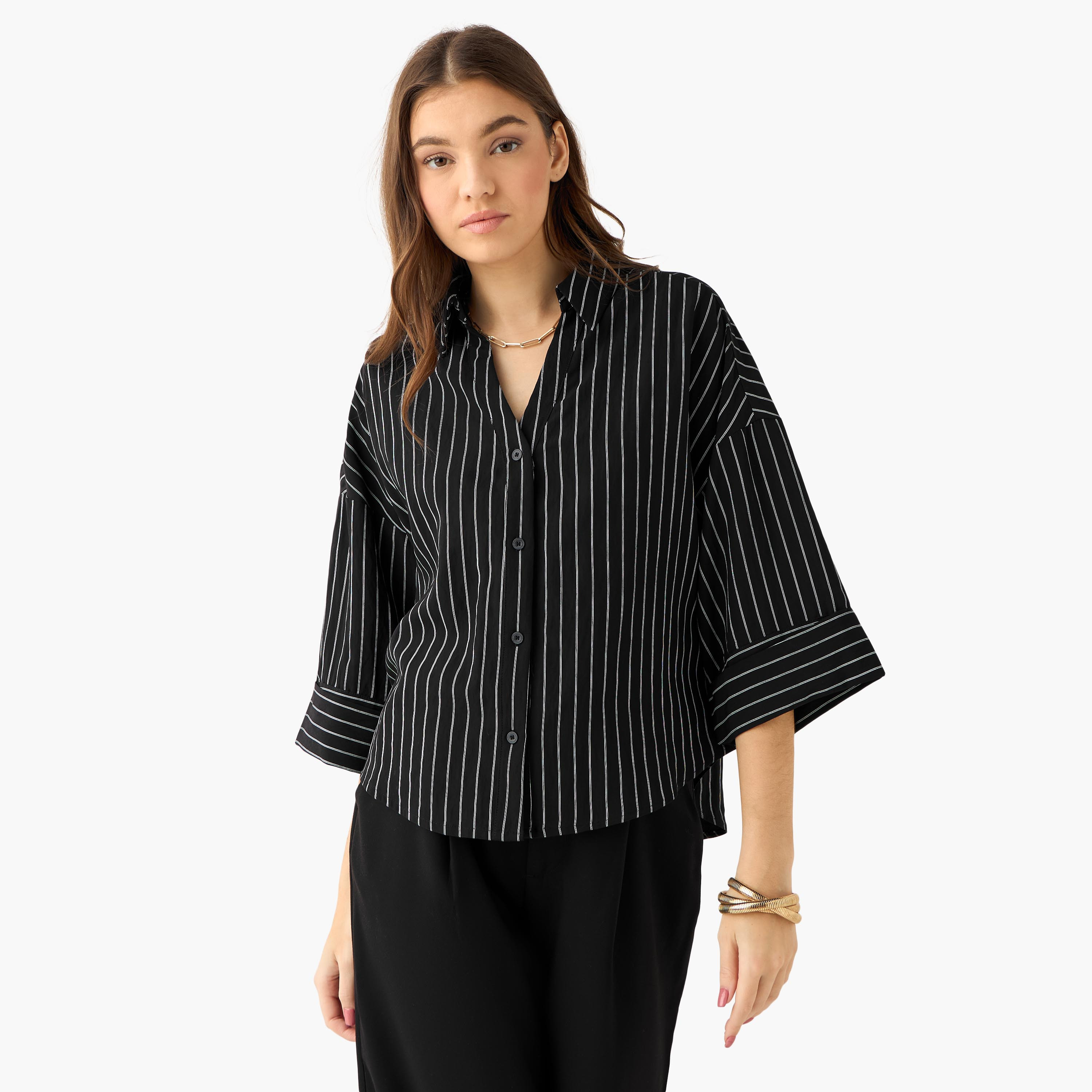 Boxy Shirt with Stripes