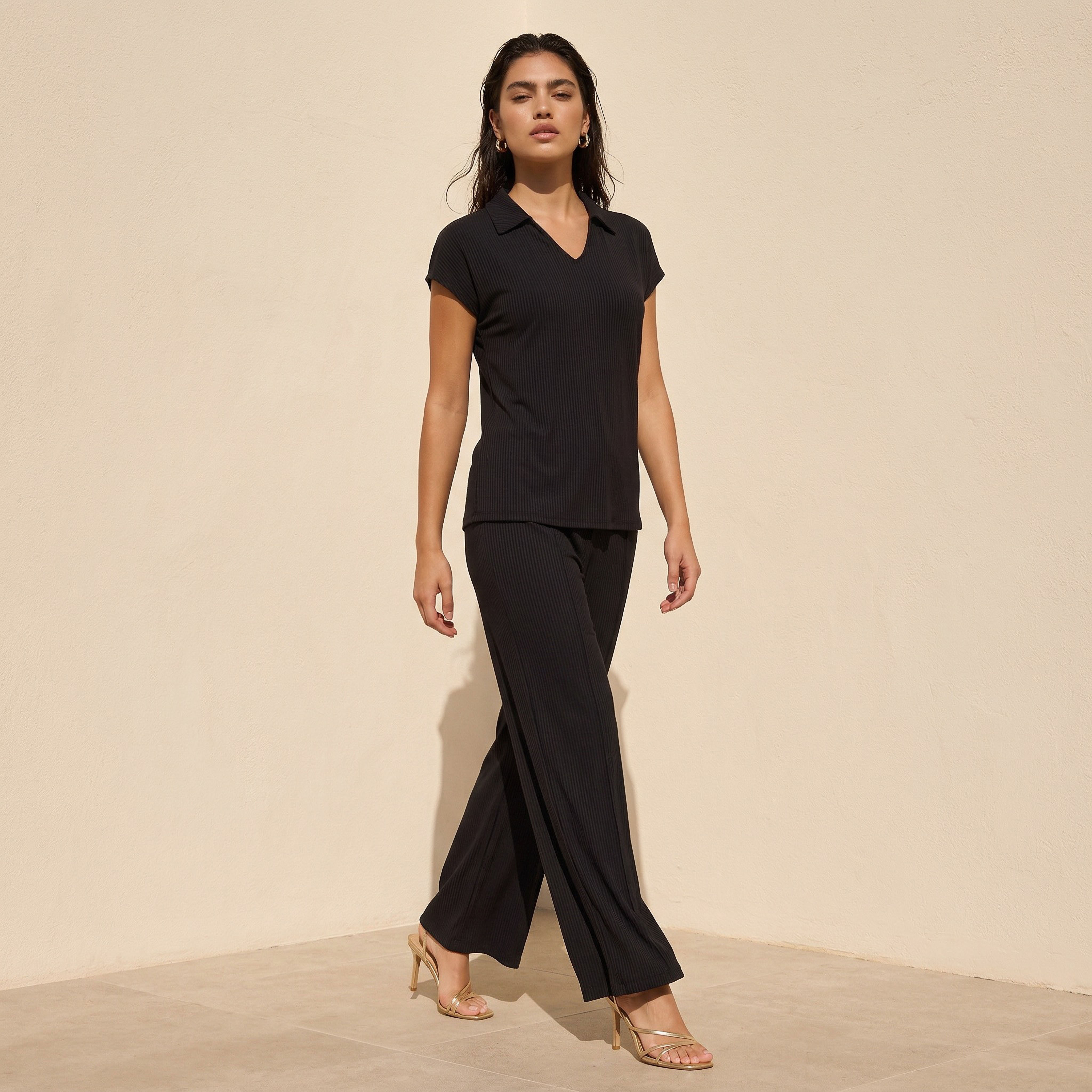 Textured Knit Top and Bottom Co-ord set