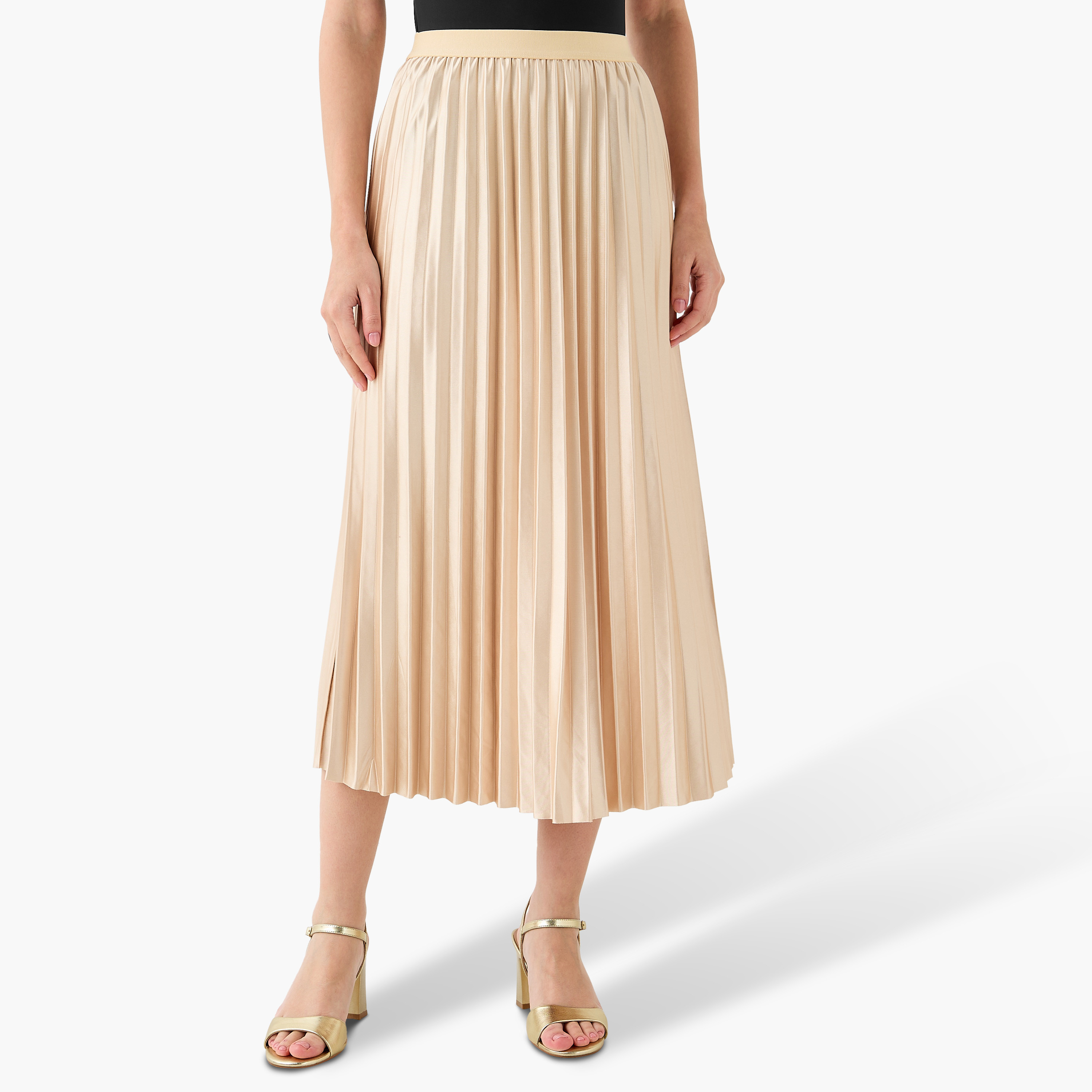 Pleated Midi Skirt