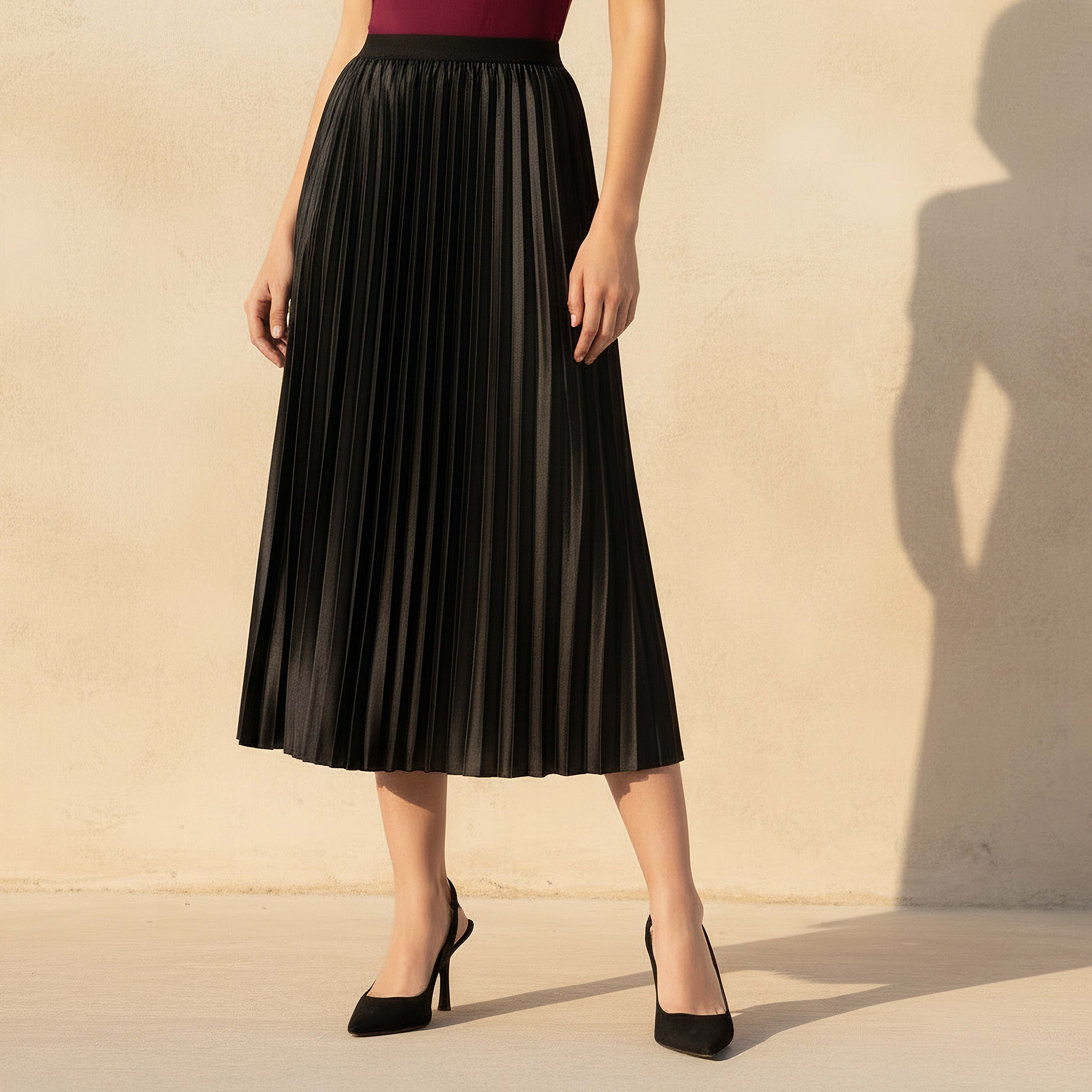 Pleated Midi Skirt