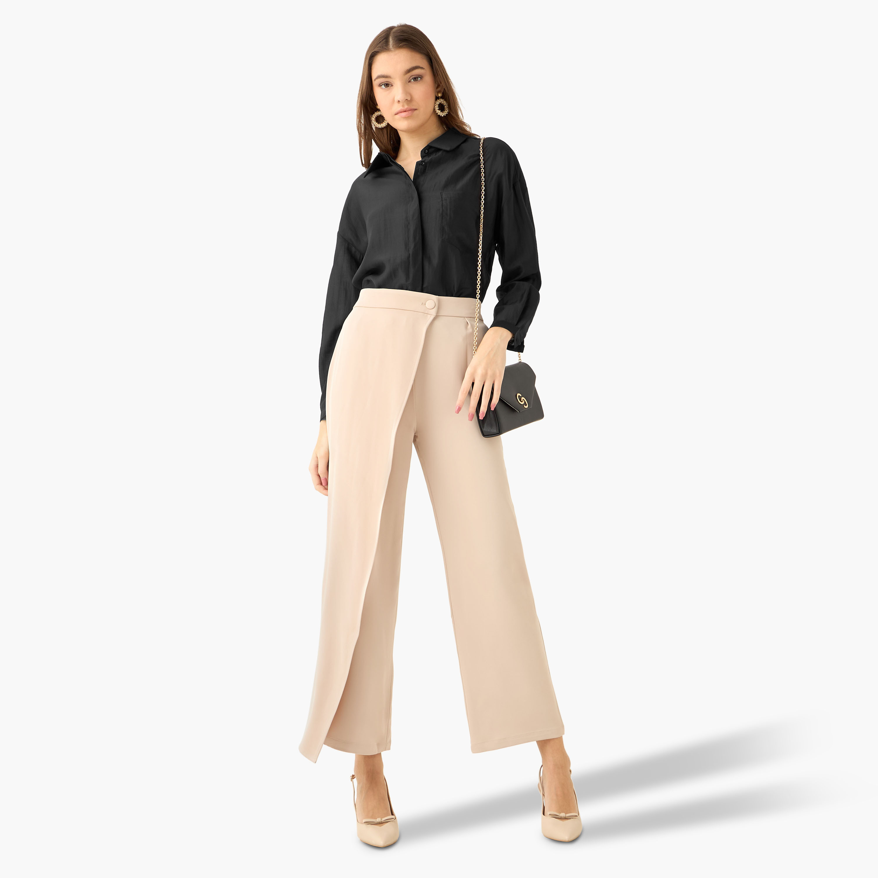 High Low Shirt with Concealed Placket