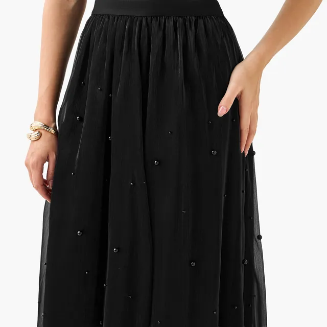 Midi A-line Skirt Elasticated Waist – image 4