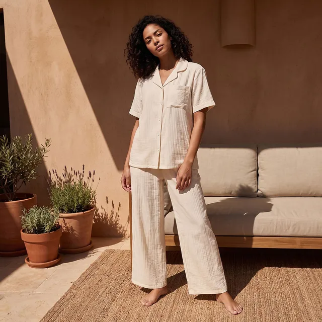 Splash Fav Viscose Textured Shirt and Pyjama Set – image 2