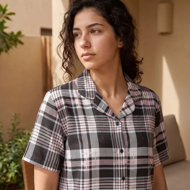 Pyjama Set Button Down Shirt & Trousers Viscose – image 6