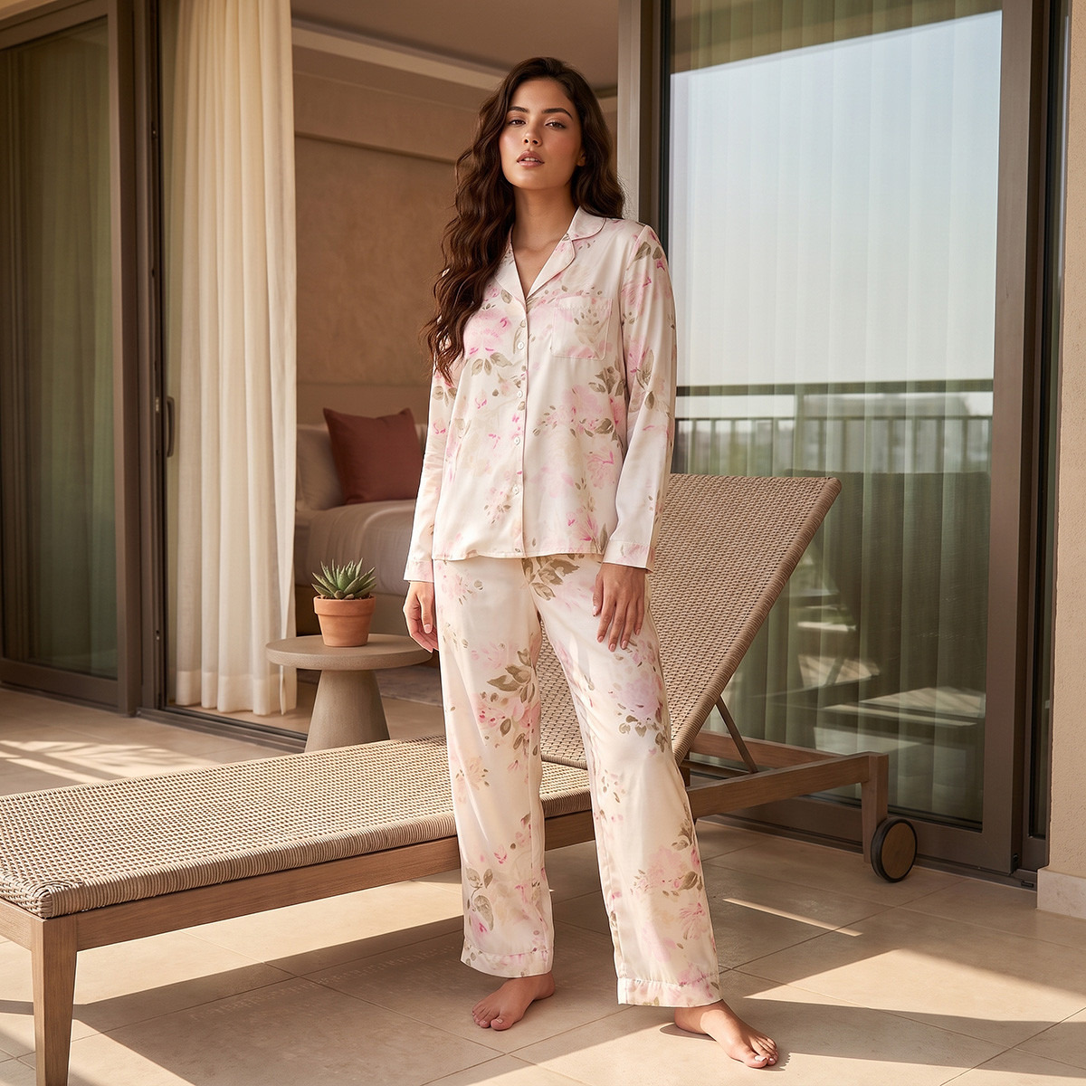 Splash Fav Floral Print Shirt and Pyjama Set