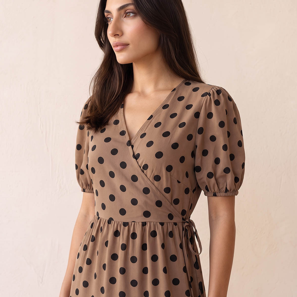 Splash Fav Tiered Midi Dress with Polka Dot Print