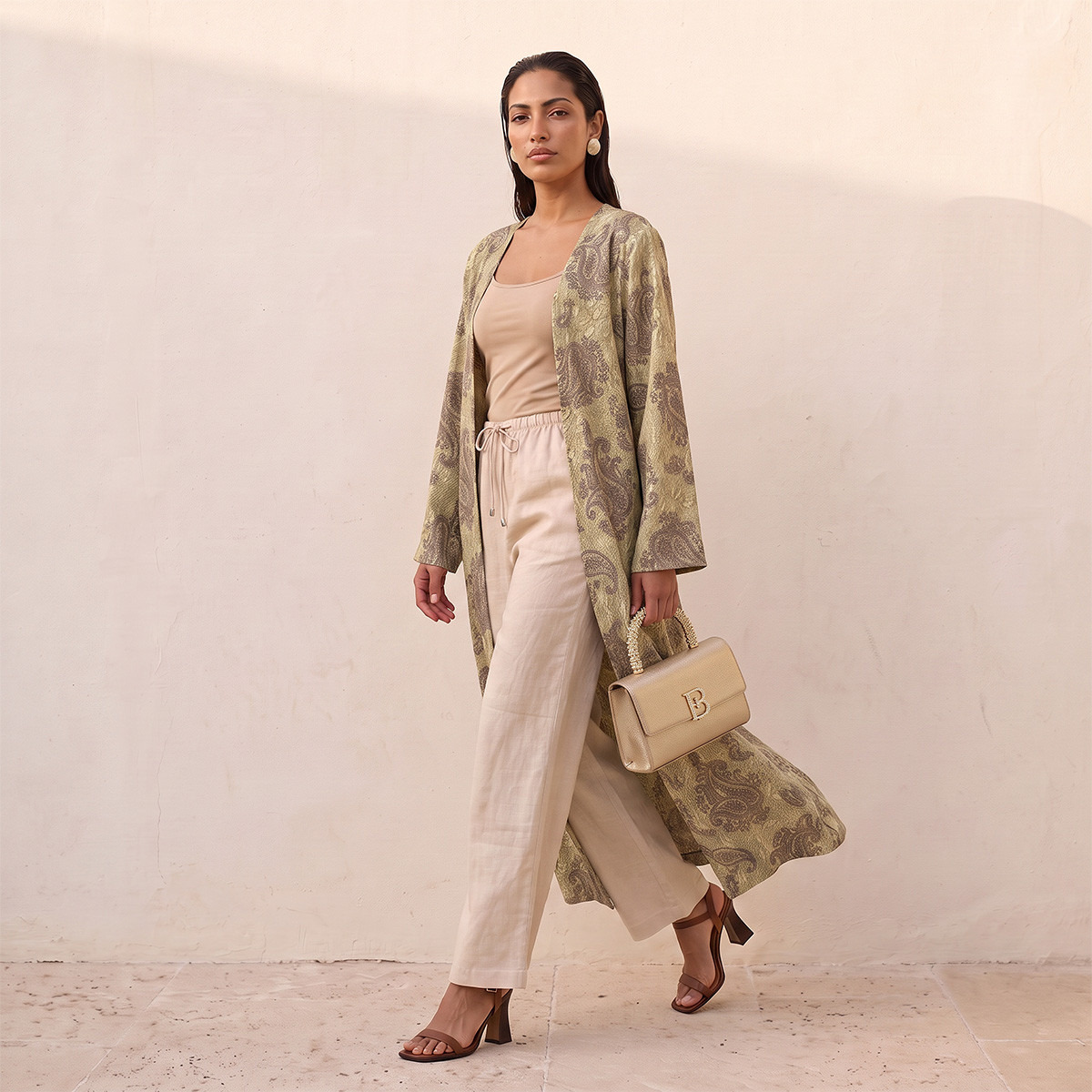 Splash Fav Paisley Print Longline Kimono Shrug