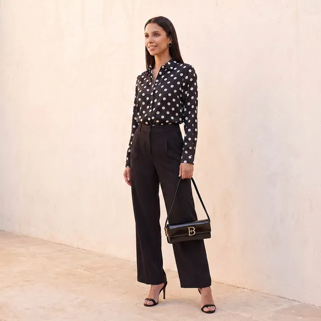Splash Fav Polka Dot Print Shirt with High Low Hem – image 3