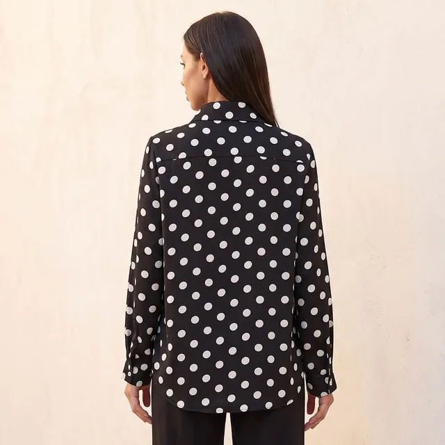 Splash Fav Polka Dot Print Shirt with High Low Hem – image 4