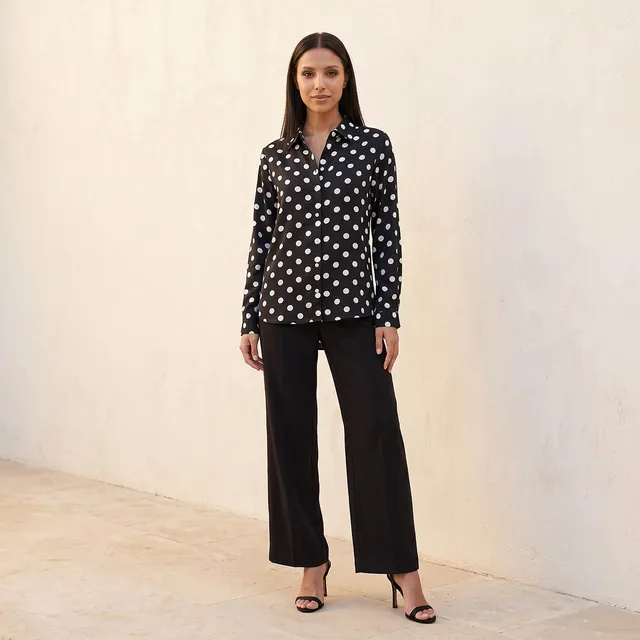 Splash Fav Polka Dot Print Shirt with High Low Hem – image 5