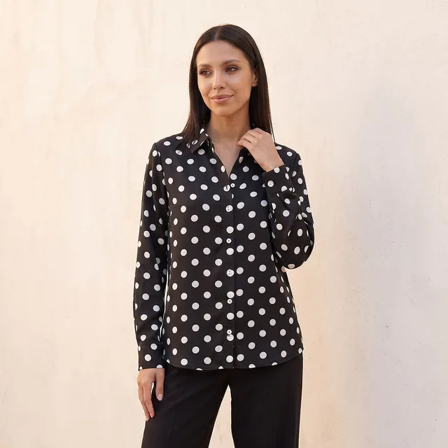 Splash Fav Polka Dot Print Shirt with High Low Hem – image 6