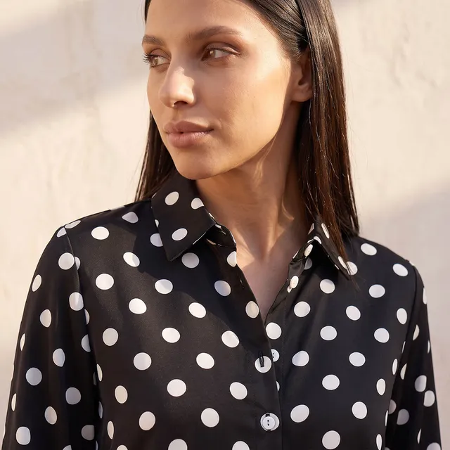 Splash Fav Polka Dot Print Shirt with High Low Hem – image 7