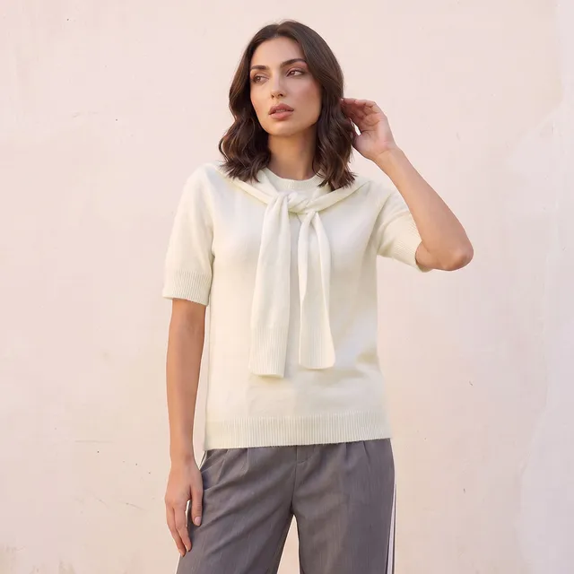 Splash Fav Tie Detail Textured Sweater