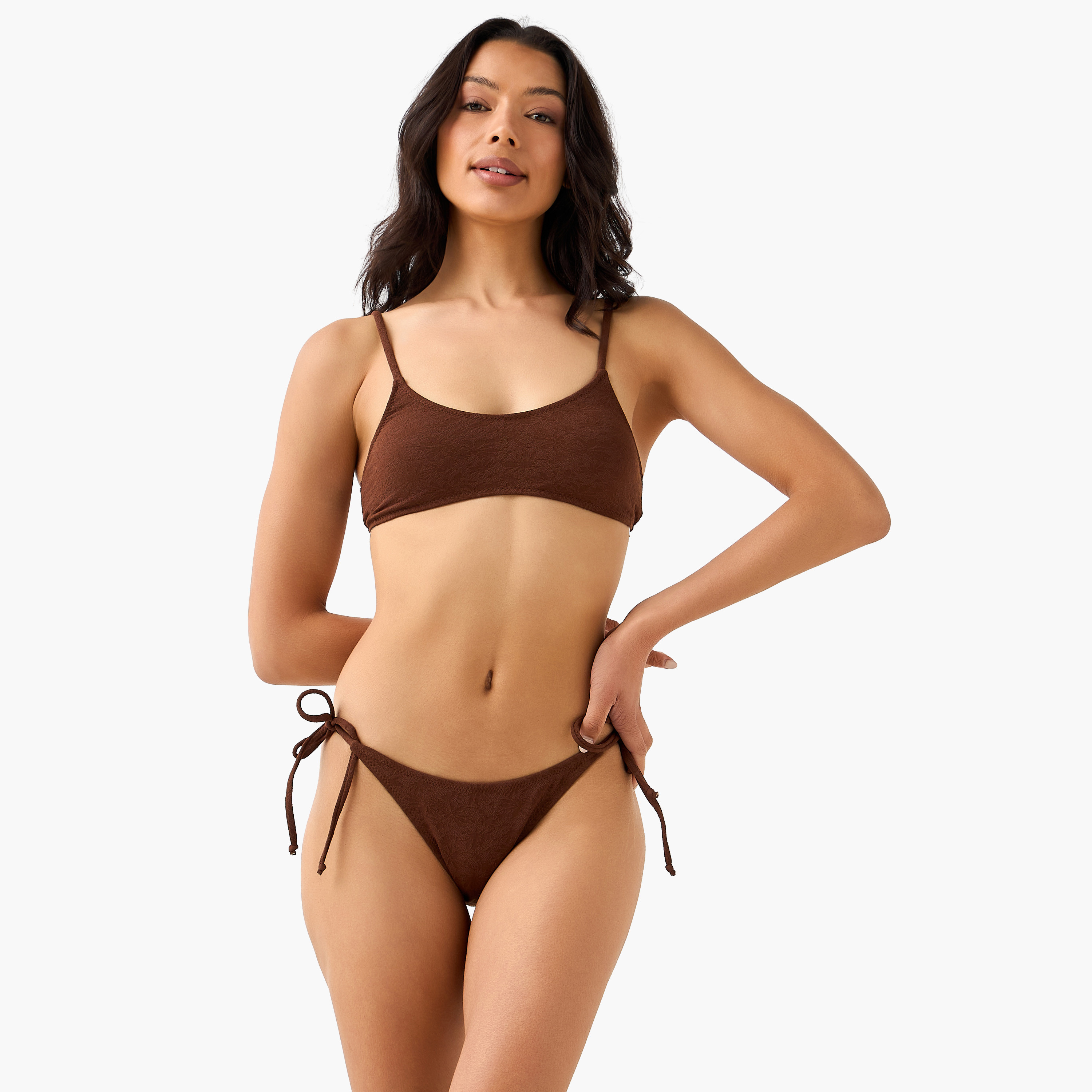 Women Textured Bikini Set