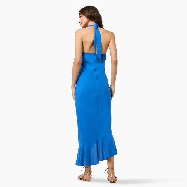 Women's Embroidered Halter Neck Midi Dress - Open Back – image 5