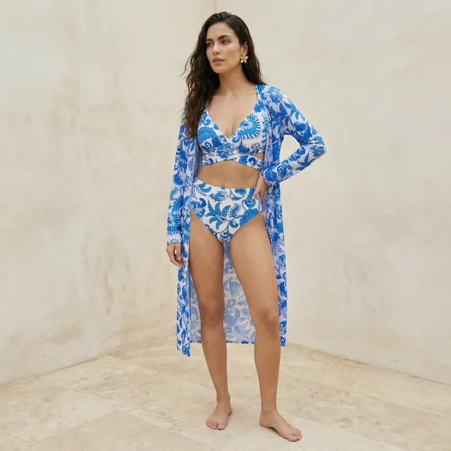 Women's Printed Bikini with Cover-Up Set – image 6