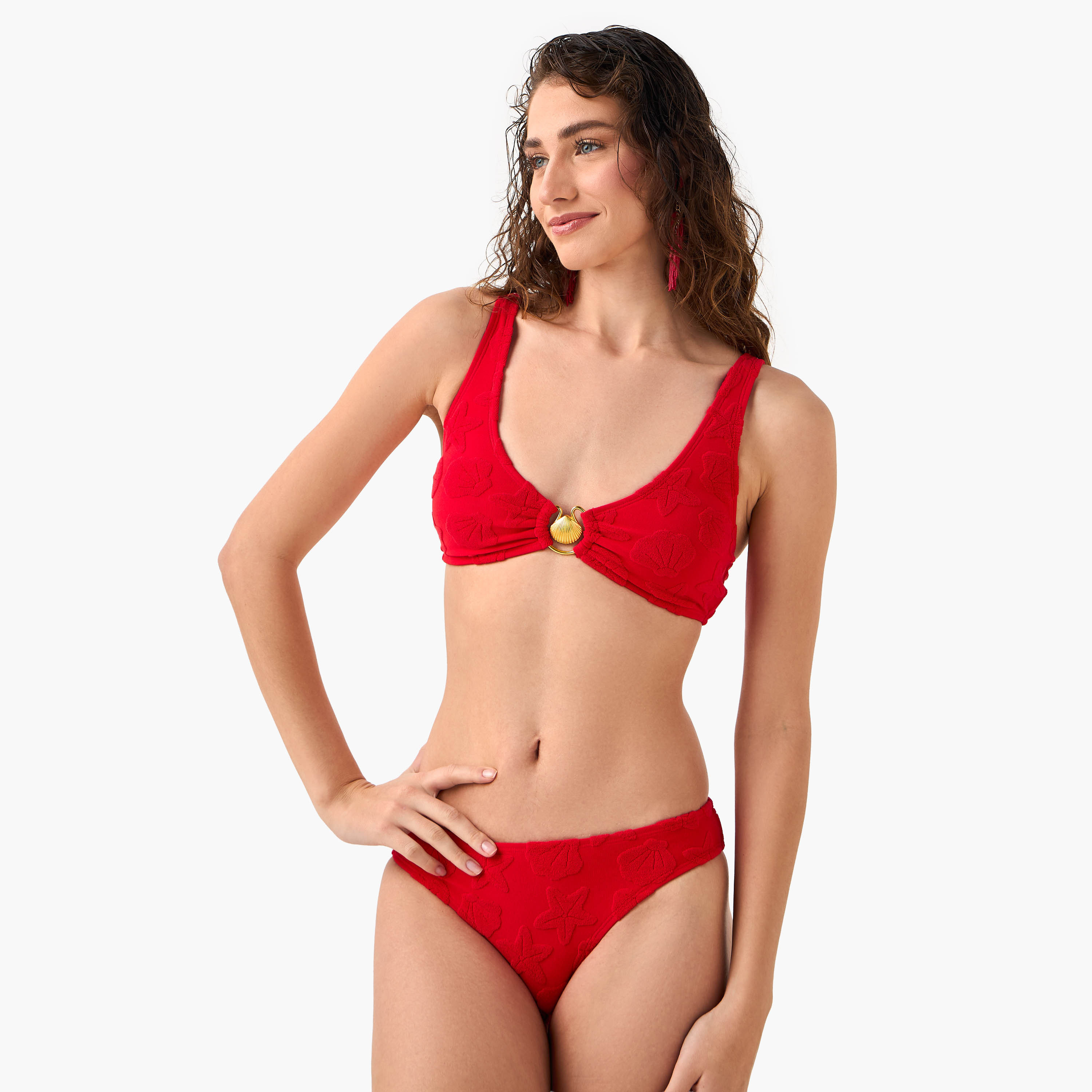 Women Textured Bikini Set