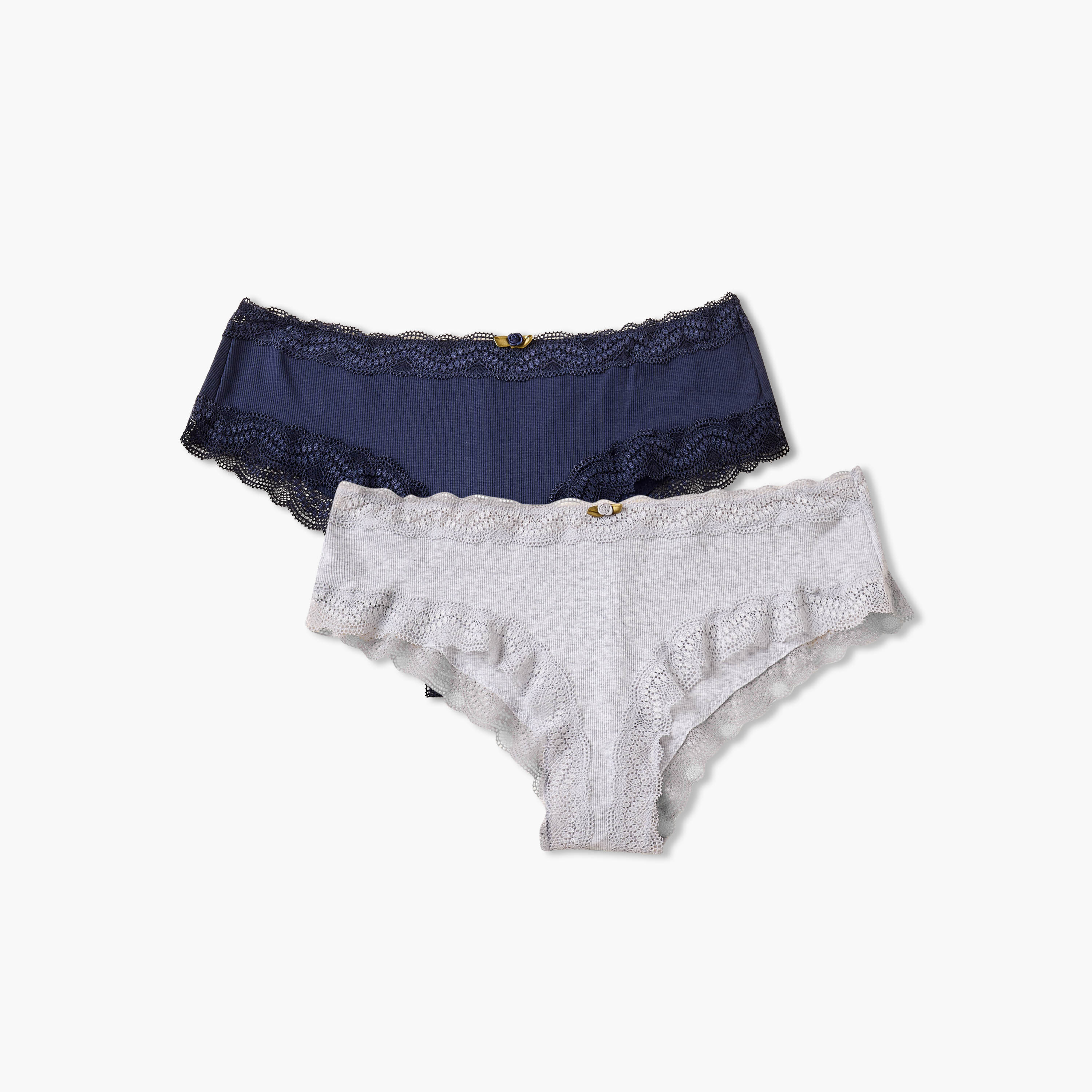 Set of 2 -Splash Intimates Lace Detail Bikini Briefs