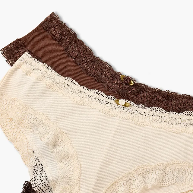 Set of 2 -Splash Intimates Lace Detail Bikini Briefs – image 4