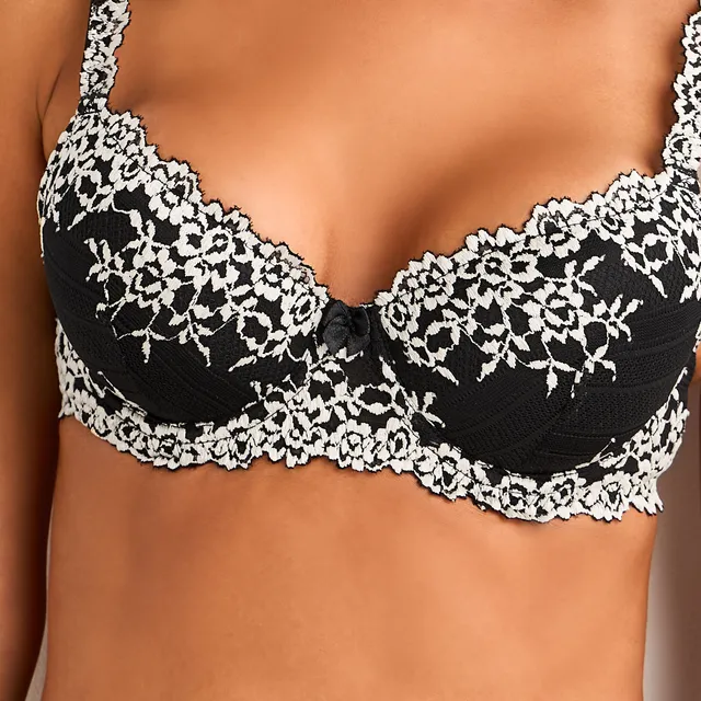 Splash Intimates Padded Wired Demi Bra with Floral Lace Embroidery – image 4