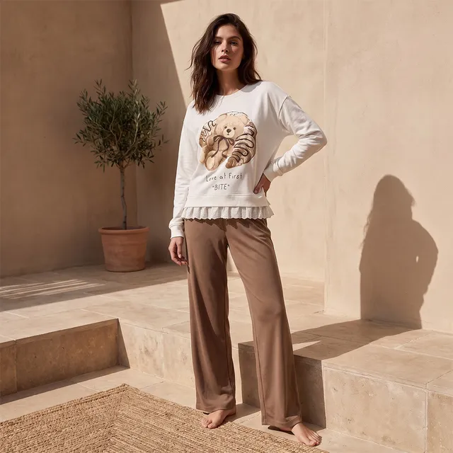 Splash Intimates Pyjama Set Bear Print Top & Trousers Viscose – image 2