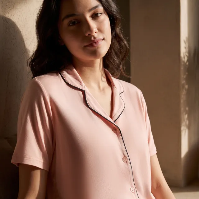 Splash Intimates Piping Accent Button Down Shirt and Pyjama Set – image 6