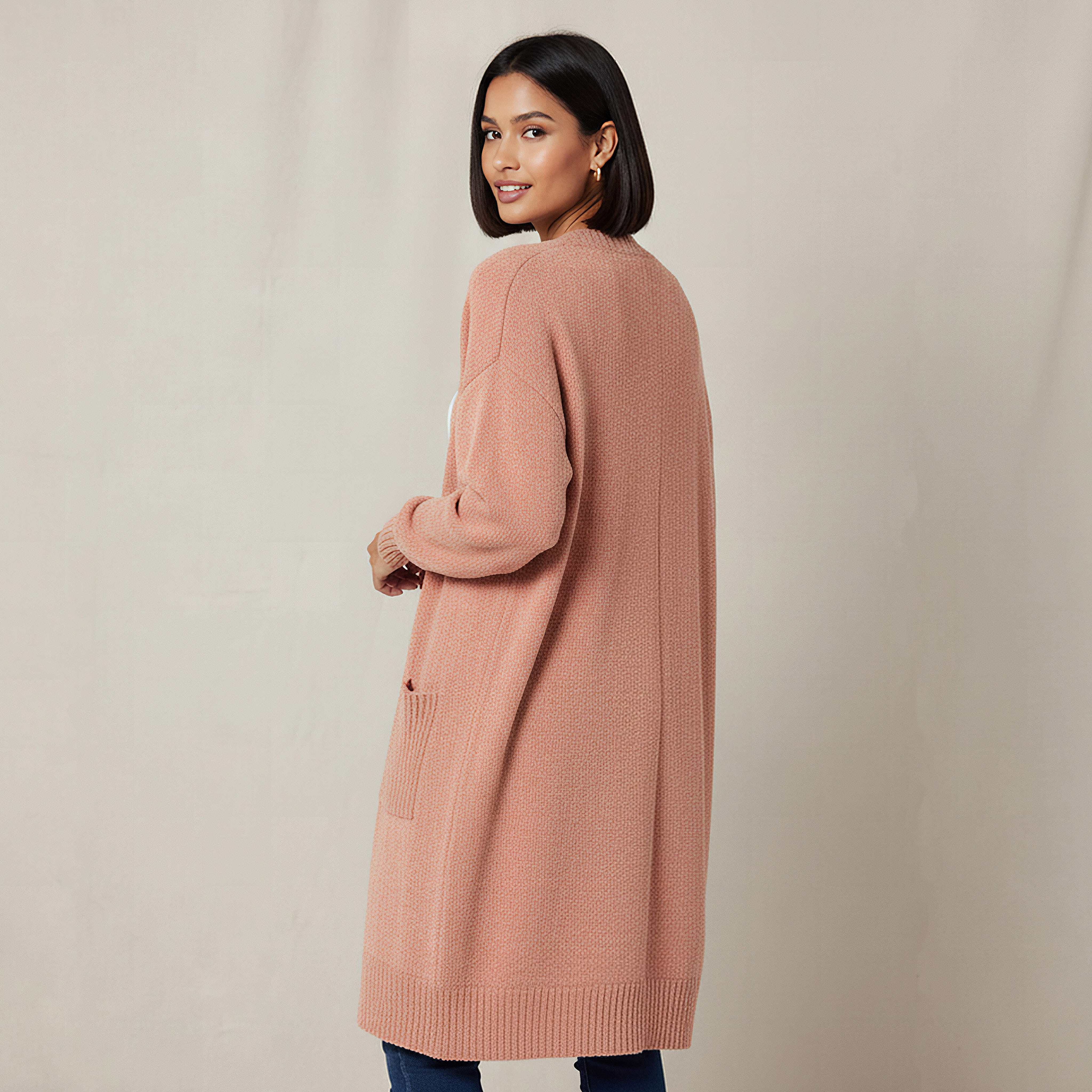 2Xtremz Longline Open Front Chenille Cardigan