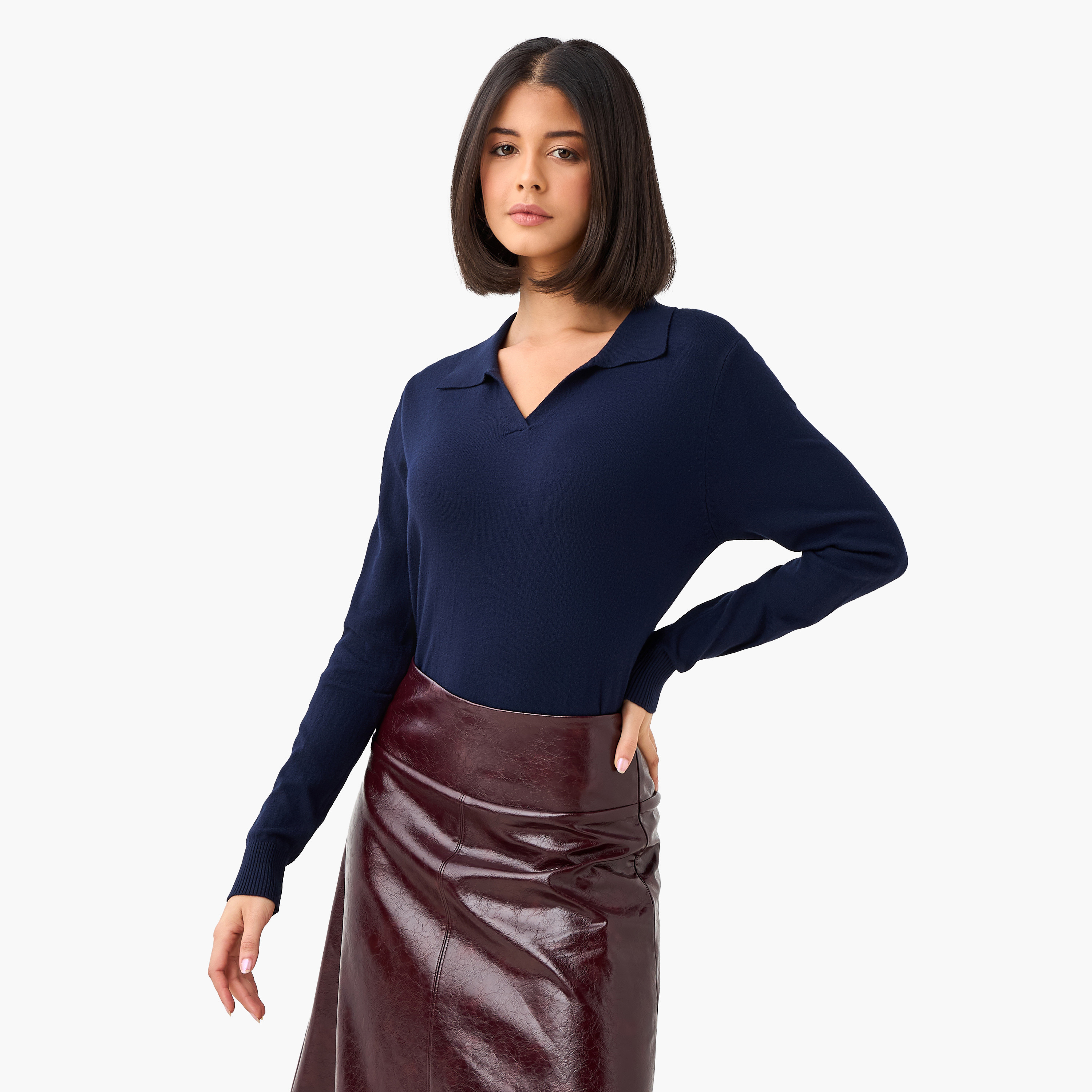 2Xtremz Regular Fit Collared Tricot Sweater