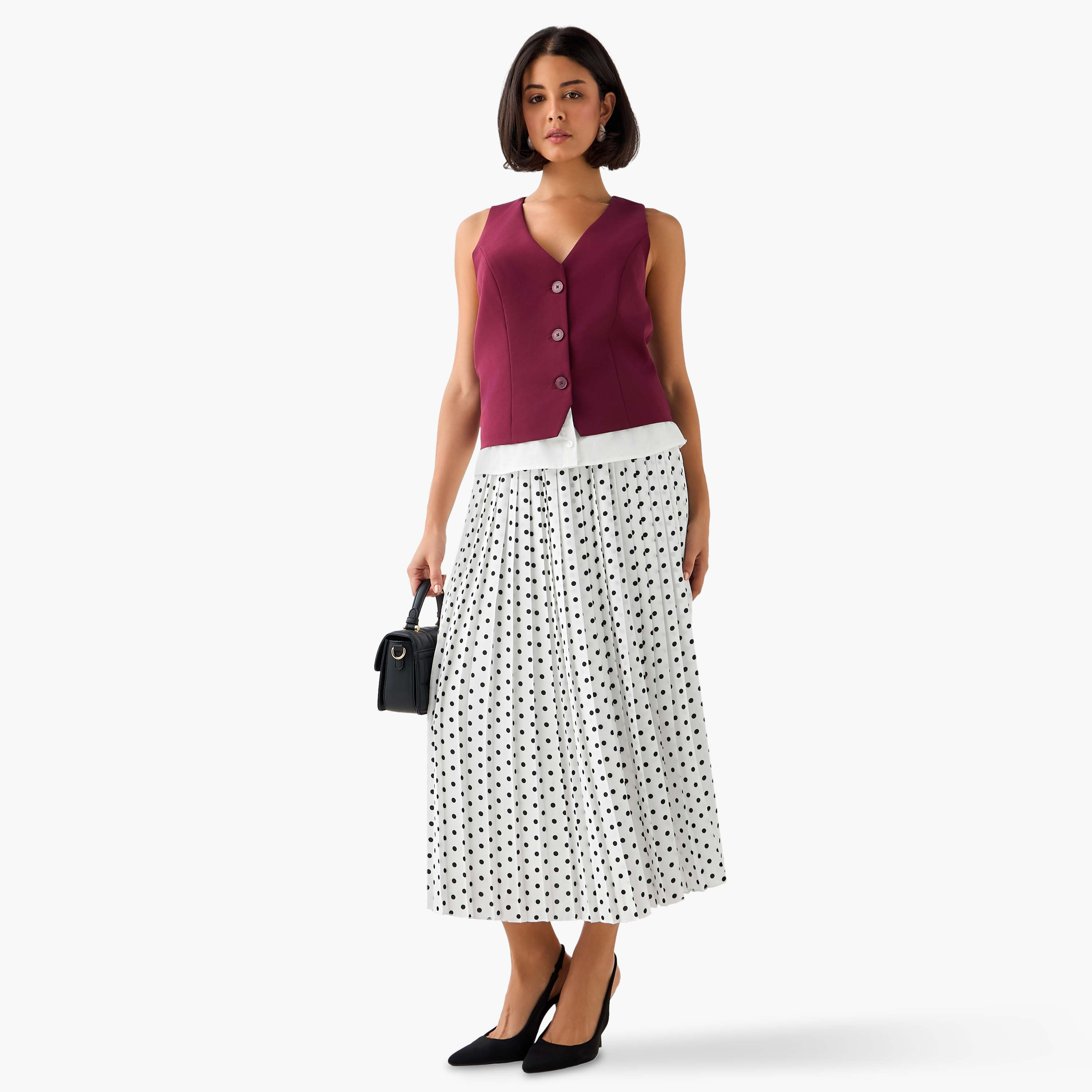 2Xtremz Maxi Pleated Skirt with Elasticated Waist