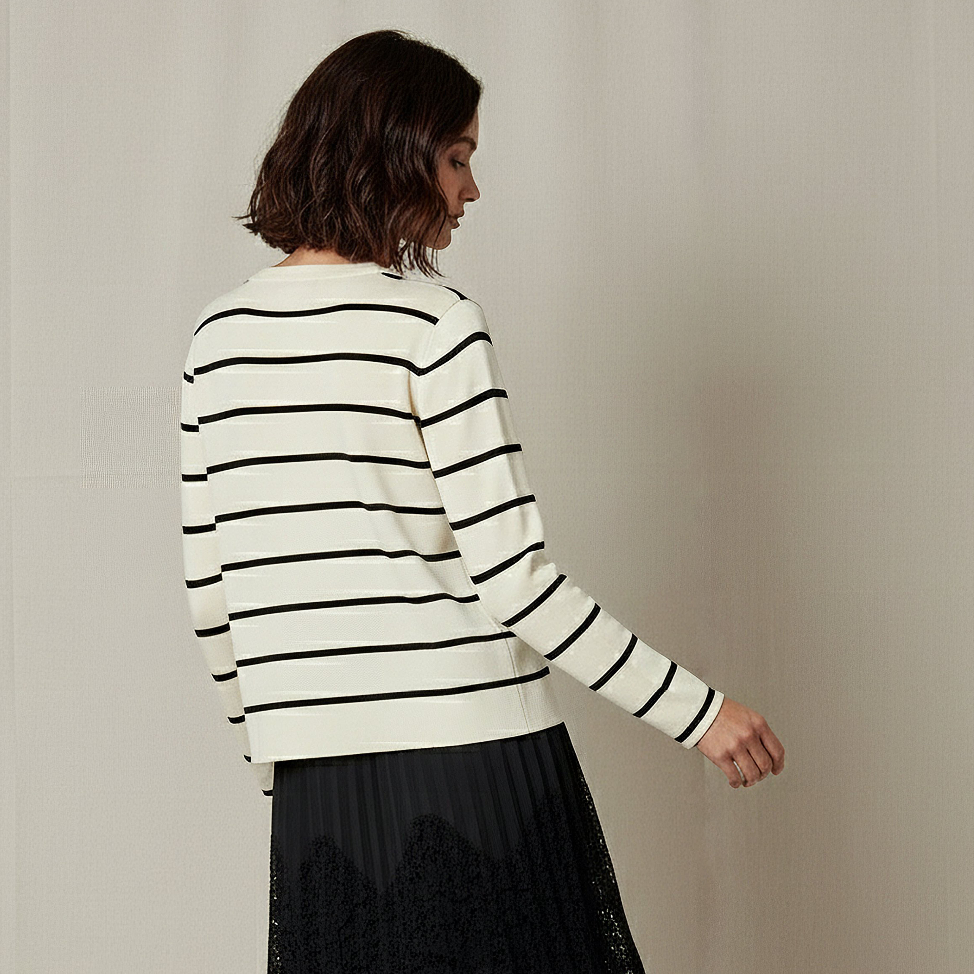 2Xtremz Striped Round Neck Cardigan