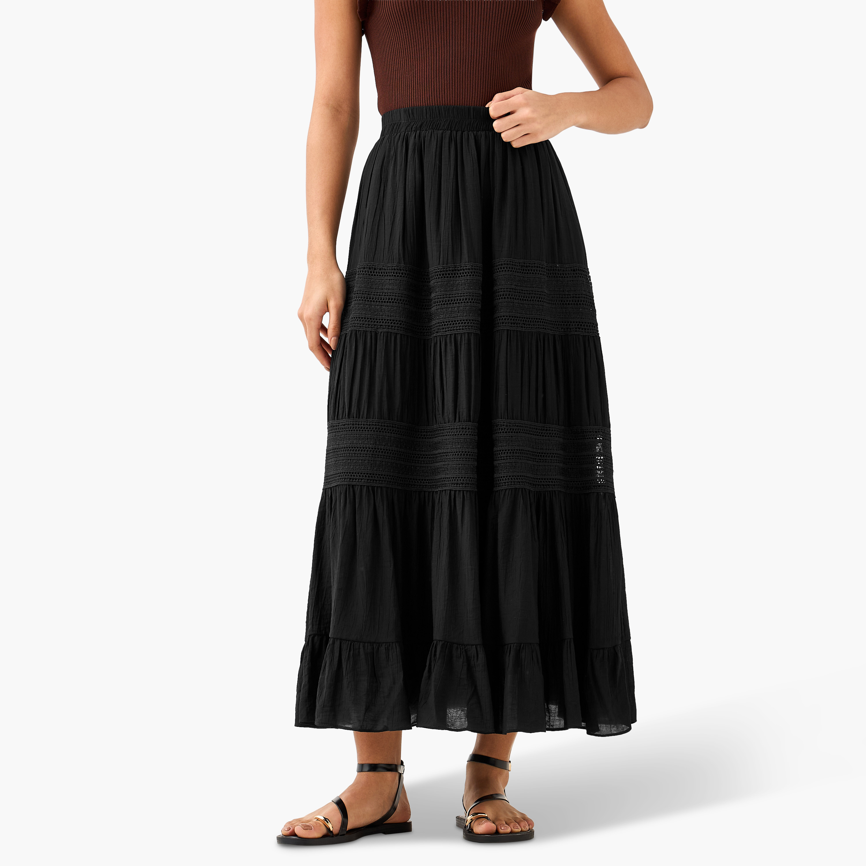 2Xtremz Maxi Skirt with Tiered Design