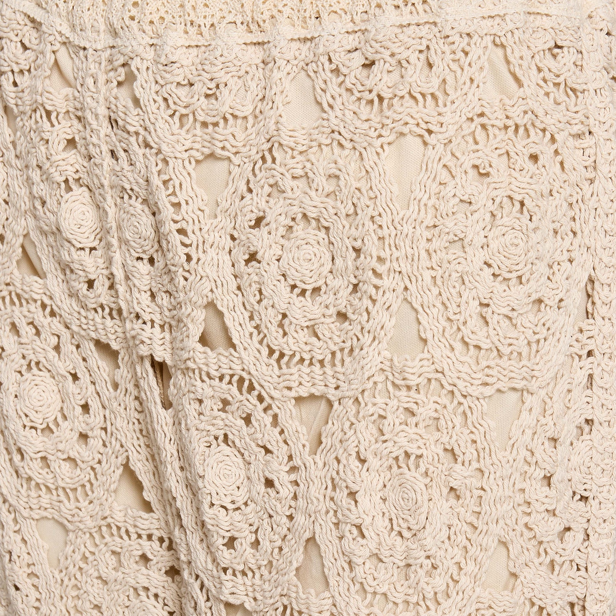 2Xtremz Flare Fit High-Rise Crochet Lace Detail Pants